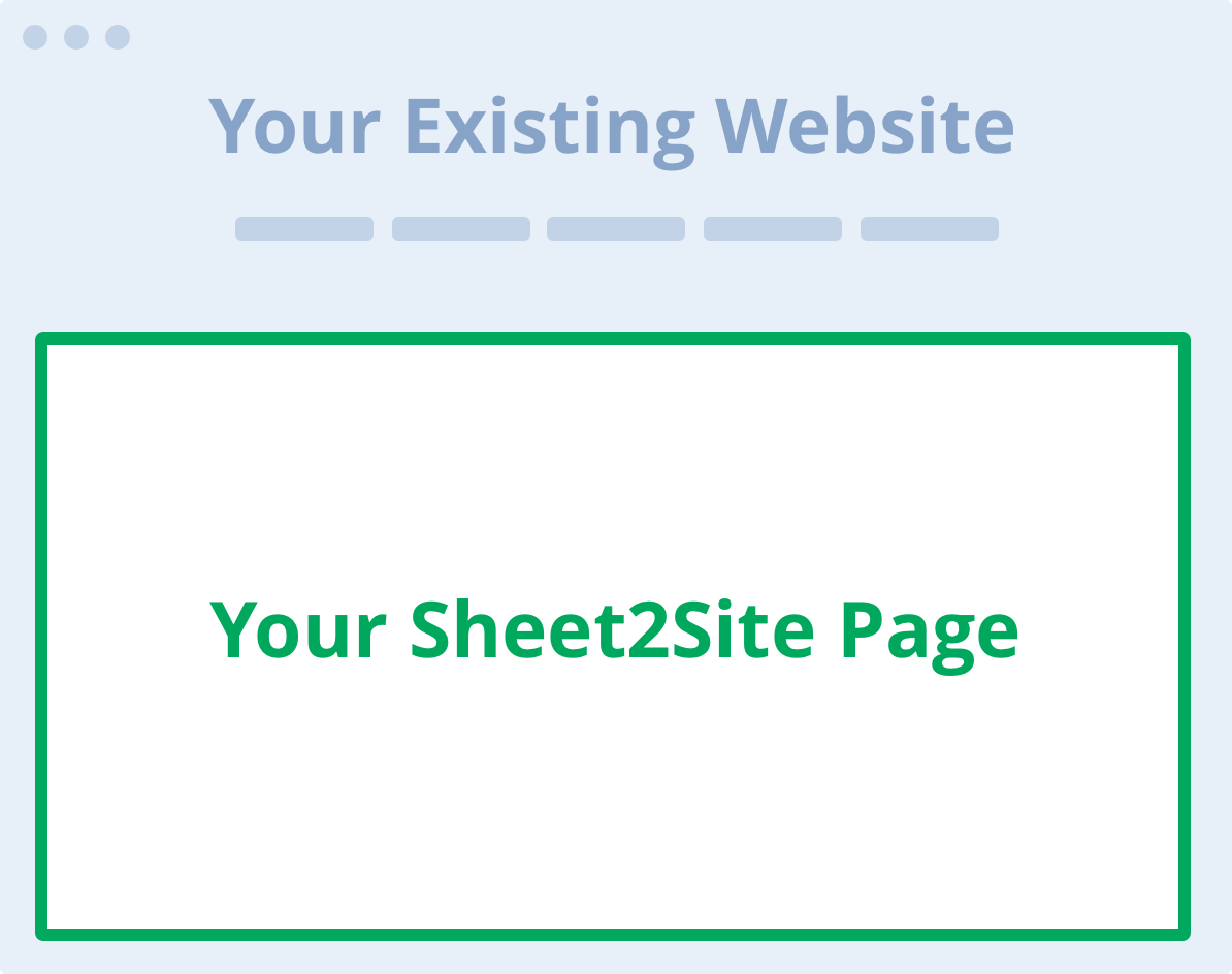 Embed worksheet in your own website