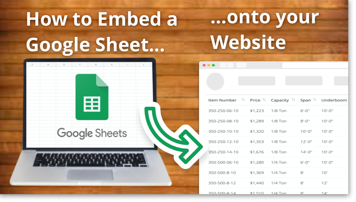 Embed worksheet in your own website